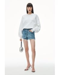 Alexander Wang - Bite High Waist Logo Denim Shorts In Cotton - Lyst