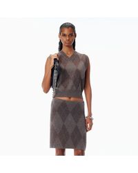 Alexander Wang - Crystal Hotfix Wool-Blend Argyle Vest - Lyst