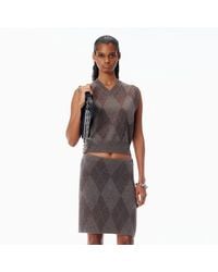 Alexander Wang - Crystal Hotfix Wool-Blend Argyle Vest - Lyst