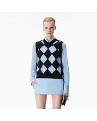 Alexander Wang - Slashed Argyle V-Neck Vest - Lyst