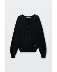 Alexander Wang V Neck Brooch Cardigan in Black | Lyst Australia