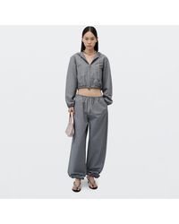 Alexander Wang - Crystal Hotfix Drawcord Shrunken Hoodie Jacket - Lyst