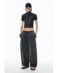 Alexander Wang - Black Wide-leg Sweatpants - Lyst