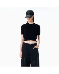 Alexander Wang - Short Sleeve Crewneck Tee Cropped - Lyst