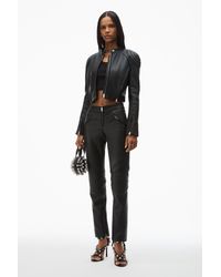 オーバーサイズ☆【alexanderwang】Boxy Moto ジャケット Alexander Wang Oversized Moto Jacket In Buttery Leather in