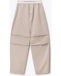 Alexander Wang - Mid-Rise Pleated Wide-Leg Pant With Logo Elastic Waist - Lyst