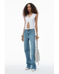 Alexander Wang - Pre-styled Denim Jeans With Pointelle Waistband - Lyst