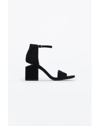 Alexander Wang Abby Suede Sandal With Rhodium - Black