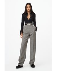 alexander wang blue brace pleated jeans