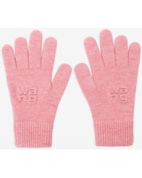 Alexander Wang - Embossed Logo Gloves In Stretch Wool - Lyst