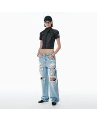 Alexander Wang - Distressed Ez Mid-Rise Jeans With Hardware - Lyst