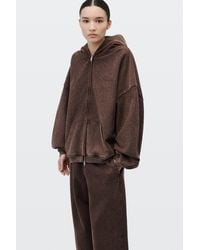 Alexander Wang - Crystal Hotfix Oversized Zip Up Hoodie - Lyst