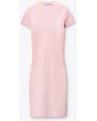 Alexander Wang - Ss Crewneck Mini Dress W/ Jacquard Logo - Lyst