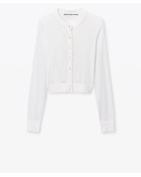 Alexander Wang - Crystal Hotfix Cropped Cardigan - Lyst