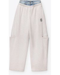 Alexander Wang - Denim Waistband Slashed Sweatpant - Lyst
