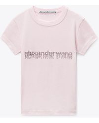 Alexander Wang - Crystal Hotfix Logo Cotton Baby Tee - Lyst