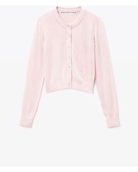Alexander Wang - Crystal Hotfix Cropped Cardigan - Lyst