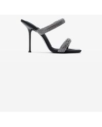 Alexander Wang - Black Crystal Hotfix Julie Tubular Sandals - Lyst