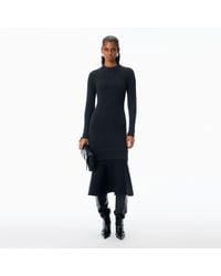 Alexander Wang - Ribbed Long-Sleeve Dress - Lyst