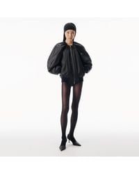 Alexander Wang - Leather Scoop Neck Bomber Jacket - Lyst