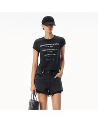 Alexander Wang - Crystal Hotfix Gradient Logo Fitted Tee - Lyst