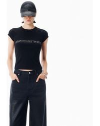 Alexander Wang - Crystal Dégradé Logo Cotton Baby Tee - Lyst