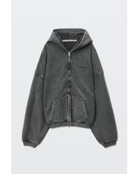 Alexander Wang - Crystal Hotfix Oversized Zip-Up Hoodie - Lyst