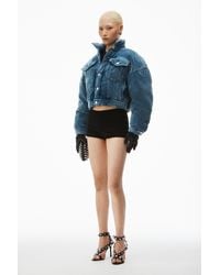 Alexander Wang - Down Trucker Jacket In Cotton Velvet - Lyst