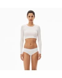 Alexander Wang - Cropped Long-Sleeve Tee - Lyst
