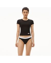 Alexander Wang - Scoop Neck Ribbed Cotton Tee - Lyst
