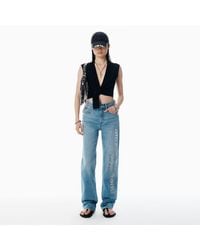 Alexander Wang - Ez Mid-Rise Jeans With Logo Cutout - Lyst