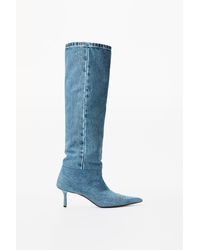 Alexander Wang - Viola 65 Slouch Boot In Washed Denim - Lyst