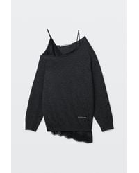 Alexander Wang - Pre-Styled Slip Dress W Cut Neckline Ls Sweater - Lyst