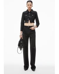 Alexander Wang - Ez Crystal Rhinestone Hotfix Straight-leg Jeans In Cotton - Lyst