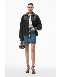 Alexander Wang - High-waist Miniskirt In Comfort Stretch Denim - Lyst