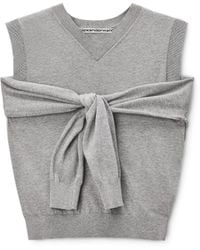 Alexander Wang - Layered V-Neck Vest With Tie-Front Cardigan Detail - Lyst