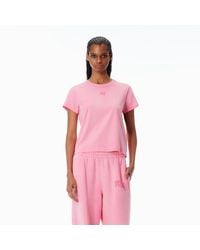 Alexander Wang - Shrunken Cotton Tee With Logo - Lyst