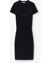Alexander Wang - Logo-Detail Short-Sleeve Crewneck Mini Dress - Lyst