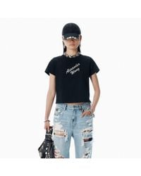 Alexander Wang - Crystal Hotfix & Cotton Logo Tee - Lyst