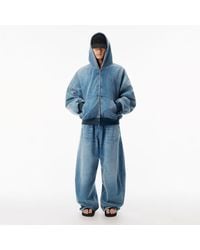 Alexander Wang - Brushed Denim Oversized Hoodie - Lyst