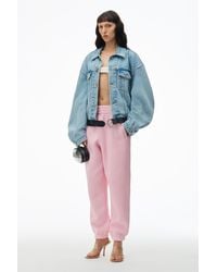 Alexander Wang - Puff Logo Sweatpant In Structured Terry - Lyst