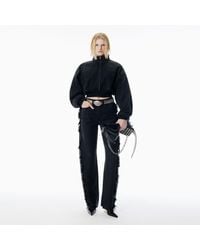 Alexander Wang - Brushed Denim Funnel Neck Jacket - Lyst