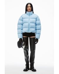 Alexander Wang - Jacquard Channel Cropped Puffer W/ Reflective Logo - Lyst