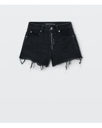 Alexander Wang - Crystal Hotfix Logo Fly Relaxed Short - Lyst