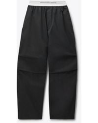 Alexander Wang - Mid-Rise Pleated Wide-Leg Pant With Logo Elastic Waist - Lyst