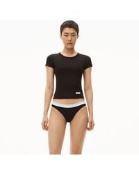 Alexander Wang - Scoop Neck Ribbed Cotton Tee - Lyst