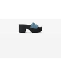 Alexander Wang - Crystal Denim Platform Aw Pool Slide - Lyst