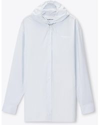 Alexander Wang - Hooded Button-Up Shirt With Bungee Drawcord - Lyst