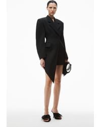 Alexander Wang - Asymmetric Blazer Minidress In Wool Twill - Lyst