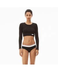 Alexander Wang - Cropped Long-Sleeve Tee - Lyst